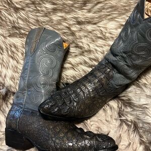 Cactus men Gator print & Leather western Gray and Black  Boots-Sz 8.5
